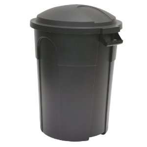  United Solutions 32 Gallon Round Trash Can with Lid, Black 