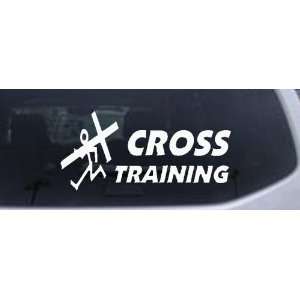 Cross Training Christian Car Window Wall Laptop Decal Sticker    White 