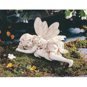  Pack of 2 Slumbering Fairy Outdoor Garden Statues Patio 