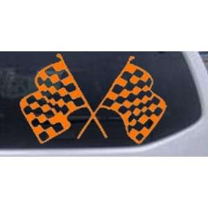Orange 30in X 18.4in    Racing Flags Moto Sports Car Window Wall 