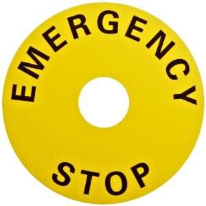 Omron A22Z 3476 1 Emergency Stop Switch Snap in Legend Plate, 90mm 
