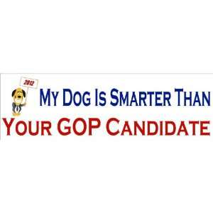   Dog Is Smarter Than Your GOP Candidate Bumper Sticker 