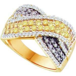 Dashing Ring Beautifully Designed in 14K Two Tone Gold, Enriched with 