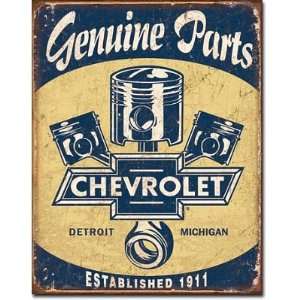  Chevrolet Tin Metal Sign  Genuine Parts Est 1911