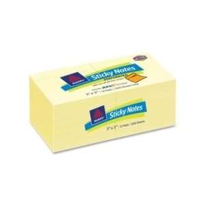  Avery Perforated Sticky Note   Yellow   AVE22646 Office 