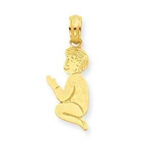  14k Boy Praying On Knees Pendant Jewelry