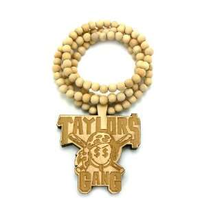  Natural Wooden Taylor Gang Pendant With a 36 Inch Beaded 