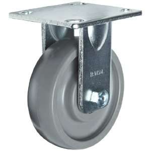 RWM Casters S65 Series Plate Caster, Rigid, Kingpinless, Rubber on 