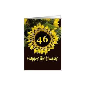  46 Years Birthday with Sunflower Card Toys & Games