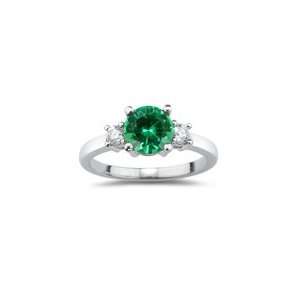  0.20 Cts Diamond & 0.75 Cts Genuine Emerald Three Stone 