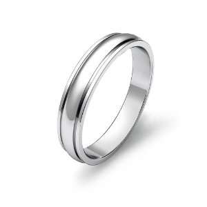   3g Mens Dome Step Down Wedding Band 4mm Platinum Ring (10.5) Jewelry
