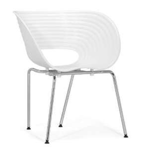  Zuo 100310 Circle Chair in White   Set of 4 100310
