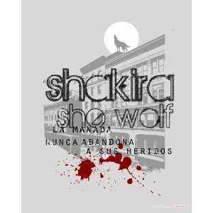  Shakira, She Wolf Illustration, 16 x 20 Poster Print