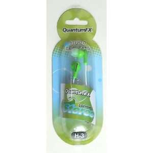  Quantum FX Stereo Earphone Ear Buds (Green) Electronics