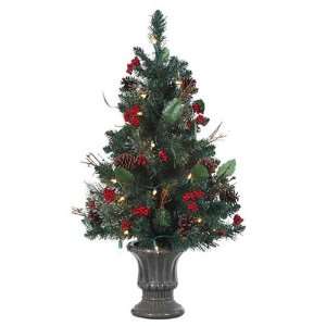  32 Inch Pre lit Decorated Tree in Brown Pot
