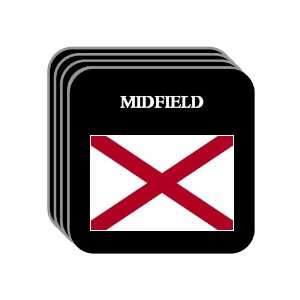 US State Flag   MIDFIELD, Alabama (AL) Set of 4 Mini Mousepad Coasters