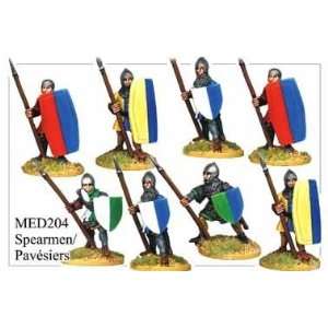  28mm Historicals   Medieval Spearmen and Pavesiers Toys 