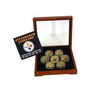Pittsburgh Steelers 24KT Gold Six Time Super Bowl Champions 7 Coin Set 