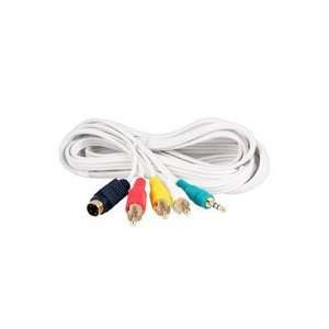 12ft 3.5mm Stereo and S video to RCA Video and RCA Stereo Cable, Male 