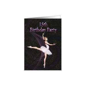  15th Birthday party invitation with a ballerina Card Toys 