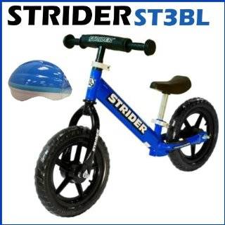 Strider ST 3 Toddler Pre Bikes Blue + Helmet