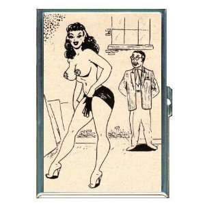 Retro Busty Pin Up in Pasties ID Holder, Cigarette Case or 