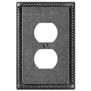    Tuscan Antique Pewter   1 Duplex Outlet Wallplate