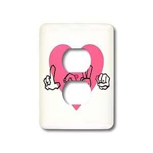 TNMGraphics Love   Sign Language Love With Pink Heart   Light Switch 