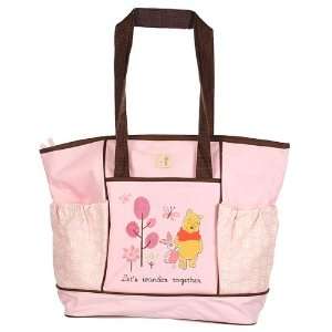  Disney Pooh Lets wander together Large Diaper Bag   Pink 