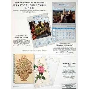  1955 Lithograph Ad EPIC Calendar Planner Card Map Address 