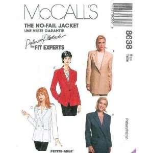 McCalls Sewing Pattern 8638 Misses No Fail Lined Jacket, Size 24