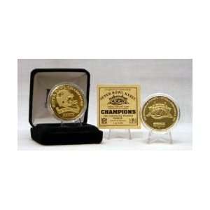 Superbowl XXXIX Champion 24 Kt Gold Overlay Coin New England Patriots 