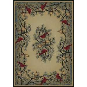  Cardinal in Pine Rug From the Hautman Collection (63 X 90 