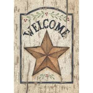  Weathered Star Welcome Garden Flag Country Style Tan 