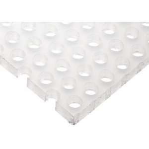 com Polypropylene Perforated Sheet, White, Staggered 1/4 Round Perfs 