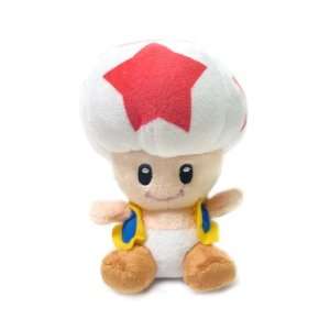  Mario Bro Super Star Toad 8 inch Plush   Red Toys 