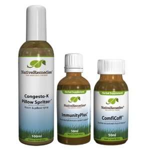 Native Remedies Congesto K Pillow Spritzer, ComfiCoff and ImmunityPlus 