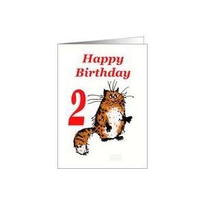  Happy Birthday 2years old, ginger cat Card Toys & Games