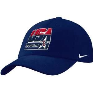  Nike Team USA Basketball Navy Swoosh Flex Fit Hat Sports 