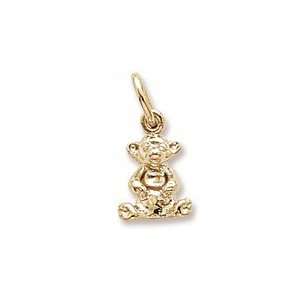  14kt Yellow Gold Bear Charm. 3 Dimensional Gold and 