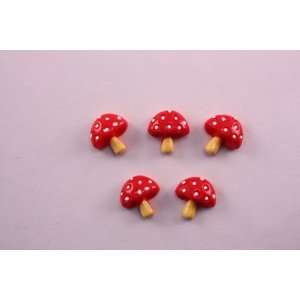  Resin Red Mushroom Flatback10 Pieces (1 Color) Arts 