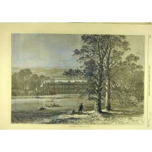  1869 Knowsley House Building Sketch Architecture Print 