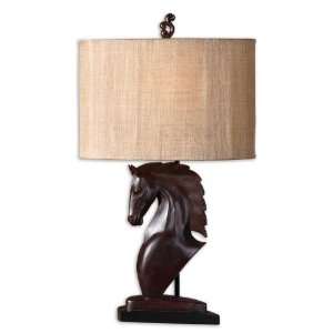  Uttermost 31 Inch Cavallo Lamp In Mahogany Red w/ Aged 