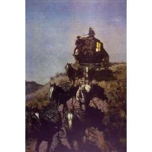   Remington Canvas Art The Old Stage Coach of the Plains