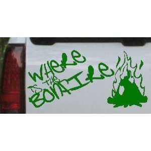  Dark Green 16in X 32.8in    Where Is The Bonfire Country Car Window 