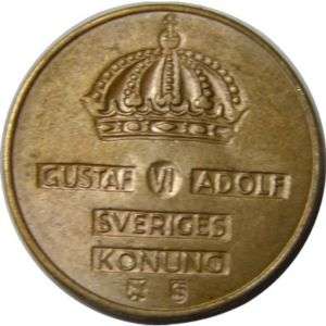 elf Sweden 2 Ore 1954 Gustav VI  