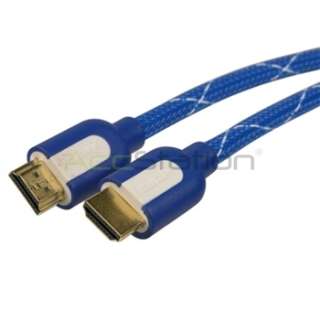 ft Mesh Blue 1.8m 1.3 Gold HDMI Cable For XBOX 360 HDTV 1080p  