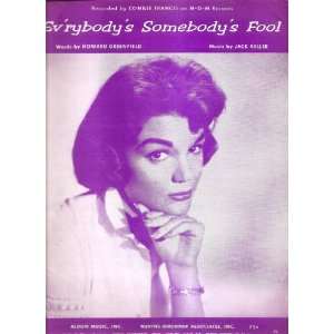  Sheet Music Evrybodys Somebodys Fool Connie Francis 212 