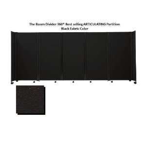  Room Divider 360 Portable Partition, Black Fabric   5 