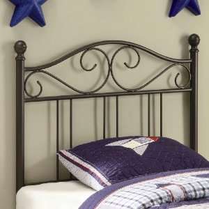  Youth Bedroom Twin Size Metal Headboard With Swirling Accent Design 
